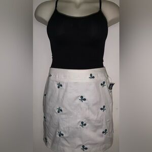 NWT WILLI SMITH sz small tennis white embroidered skirt